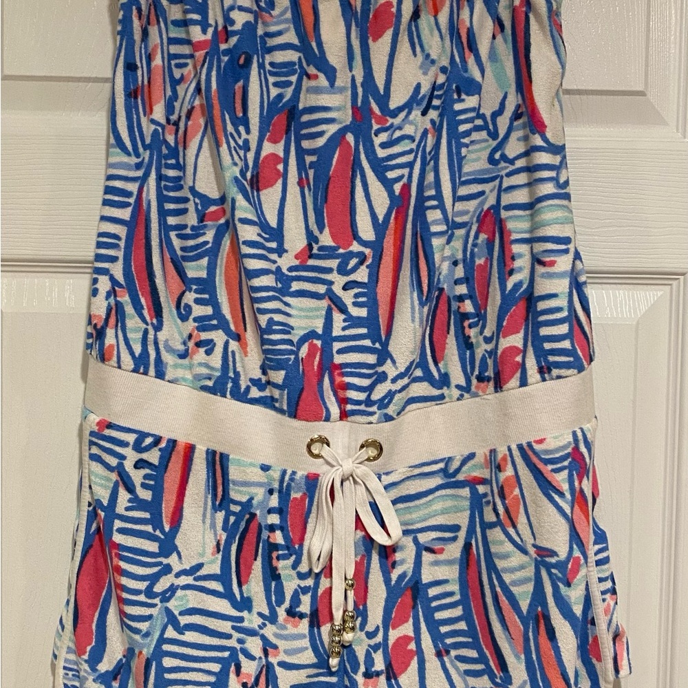 Lilly Pulitzer Blue and Pink Abstract Jumpsuit